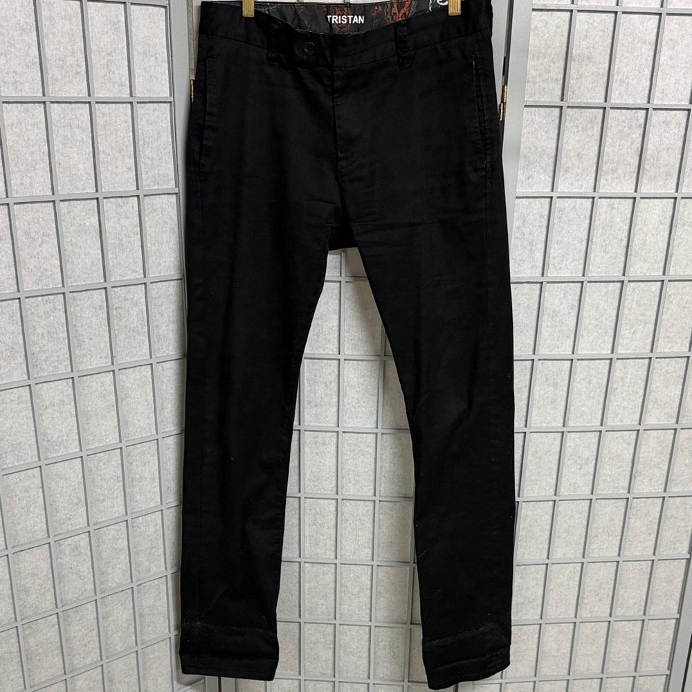 Tristan Black Slim Casual Trousers, Slim, Regular Waist, Narrow Leg